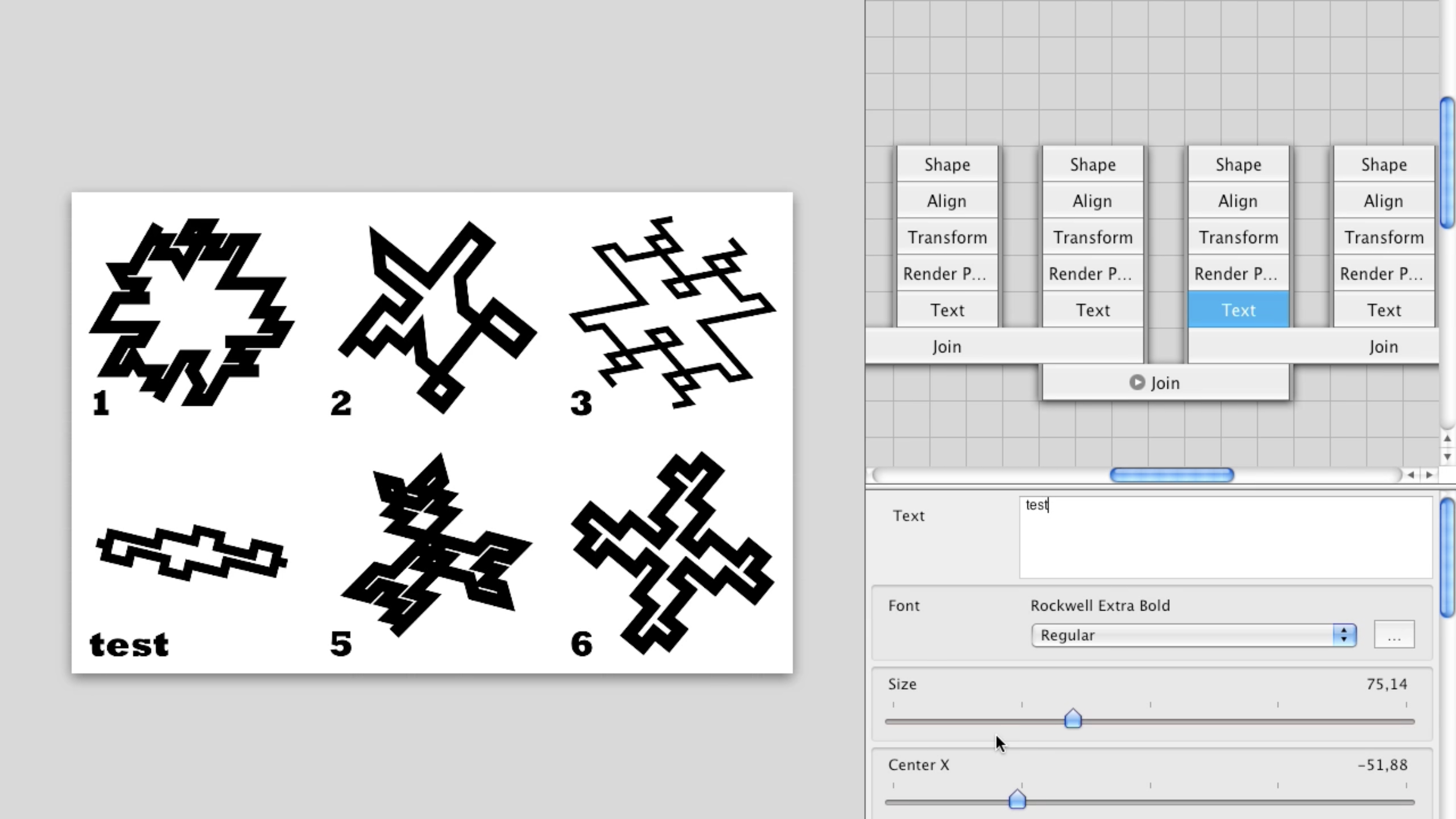 Toolbox: procedural geometric shapes from connected nodes