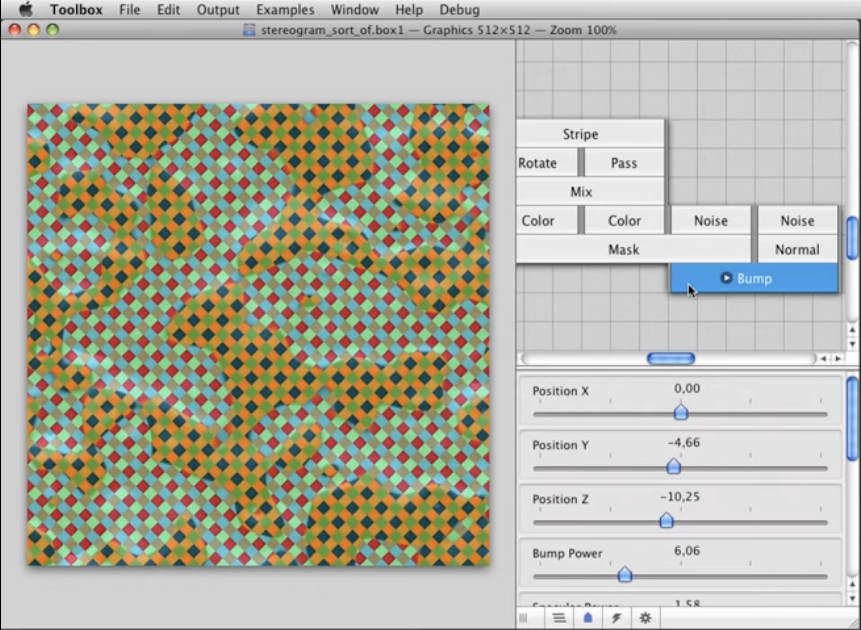 Toolbox: 512x512 procedural stereogram output from bump-mapped noise